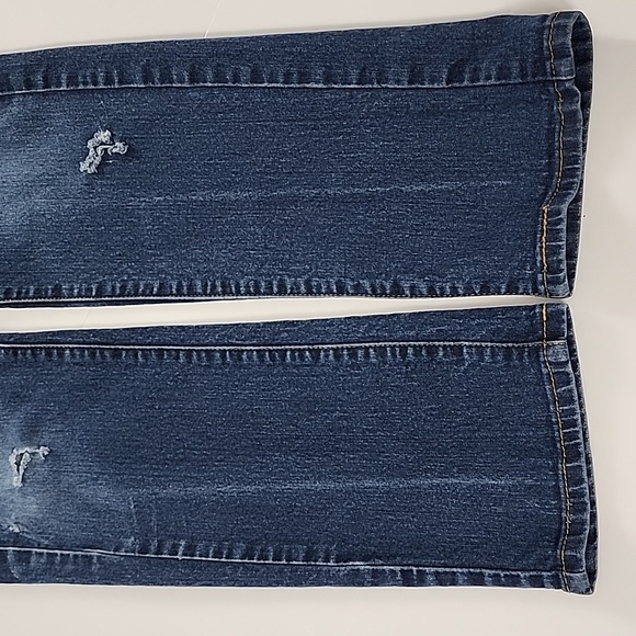 Levi's 513 Men's Slim Straight Distressed Denim Blue Jeans Size W32 L32 - Picture 11 of 14